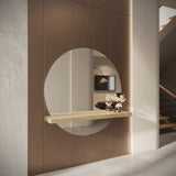 Circle Wall-Mount Integrated Shelf Mirror | 1200 x 1200