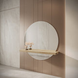 Circle Wall-Mount Integrated Shelf Mirror | 1200 x 1200