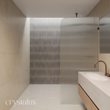 Fluto Radius Frameless Shower Screen 2050 | Fluted