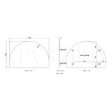 Half Moon Frameless Full Length Arch Mirror | 1500 x 1000