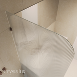 Fluto Radius Frameless Shower Screen 2050 | Fluted