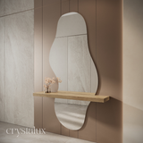 Orka Irregular/Asymmetric Wall-Mount Integrated Shelf Mirror | 1900 x 900