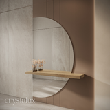 Half Moon Wall-Mount Integrated Shelf Mirror | 1800 x 1000