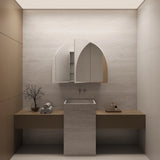 Arch Mirror Frameless Shaving Cabinet | 800 x 1200