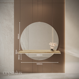 Circle Wall-Mount Integrated Shelf Mirror | 1200 x 1200