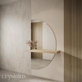 Half Moon Wall-Mount Integrated Shelf Mirror | 1500 x 800