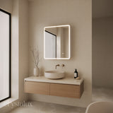 Rectangle Frameless LED Mirror Cabinet | 900 x 750
