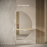 Half Moon Wall-Mount Integrated Shelf Mirror | 1500 x 800