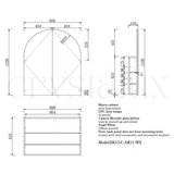 Arch Mirror Frameless Shaving Cabinet | 1100 x 900