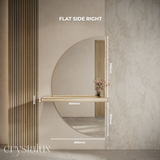 Half Moon Wall-Mount Integrated Shelf Mirror | 1500 x 800