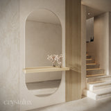 Oval Wall-Mount Integrated Shelf Mirror | 1800 x 800
