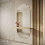Oval Wall-Mount Integrated Shelf Mirror | 1800 x 800