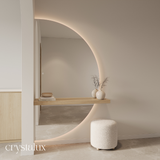 Half-Moon Back-Lit LED Wall-Mount Integrated Shelf Mirror | 1800 x 1000 (Pre-order for mid September)