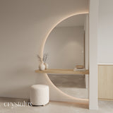 Half-Moon Back-Lit LED Wall-Mount Integrated Shelf Mirror | 1800 x 1000 (Pre-order for mid September)