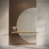 Half Moon Wall-Mount Integrated Shelf Mirror | 1800 x 1000