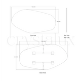 Stone Vanity Mirror Frameless | 800 x 1500