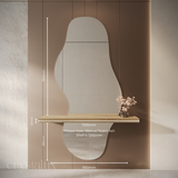Orka Irregular/Asymmetric Wall-Mount Integrated Shelf Mirror | 1900 x 900