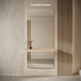 Rectangle Wall-Mount Integrated Shelf Mirror | 1800 x 800